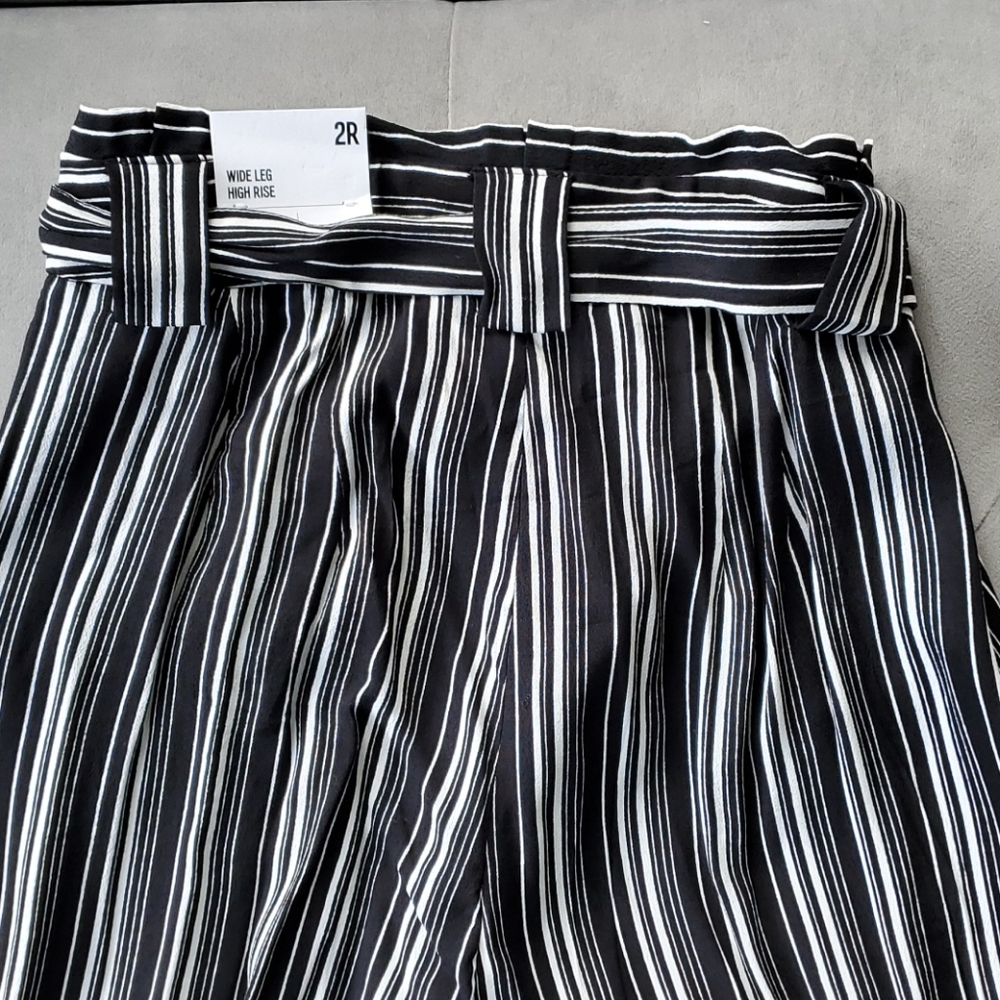 Wide Leg High Rise Slacks Size 2, Tie Belt NWT Express - Picture 4 of 14